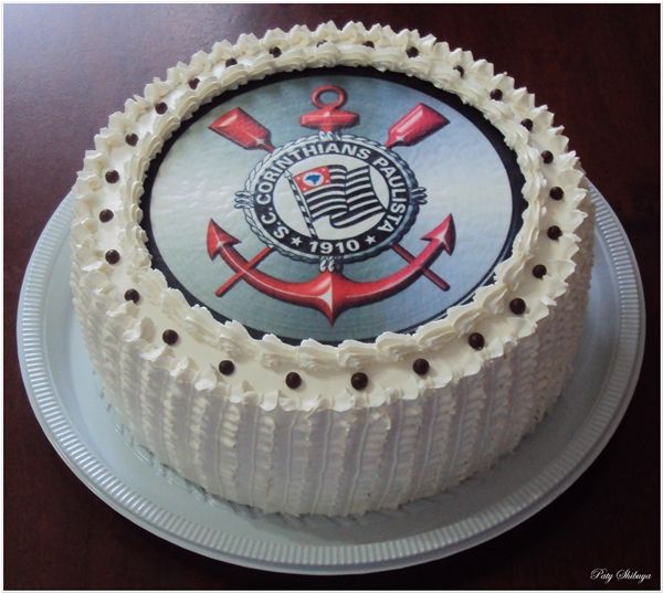 Bolo do Corinthians simples de 1 Andar com Chantilly