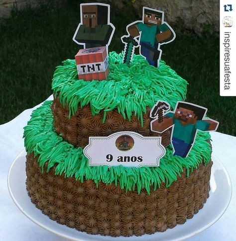 CONFEITANDO BOLO MINECRAFT 