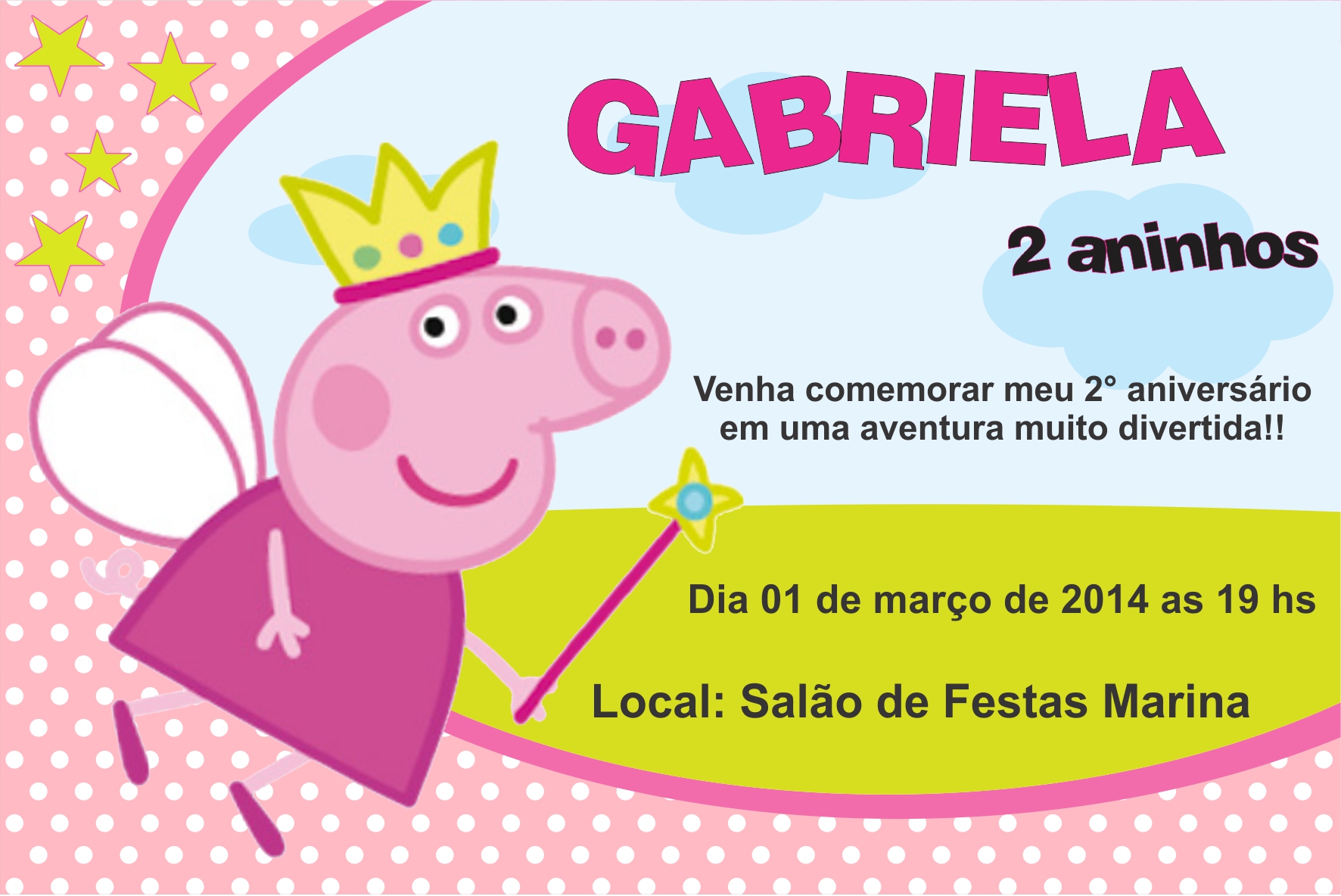 convite aniversario peppa pig