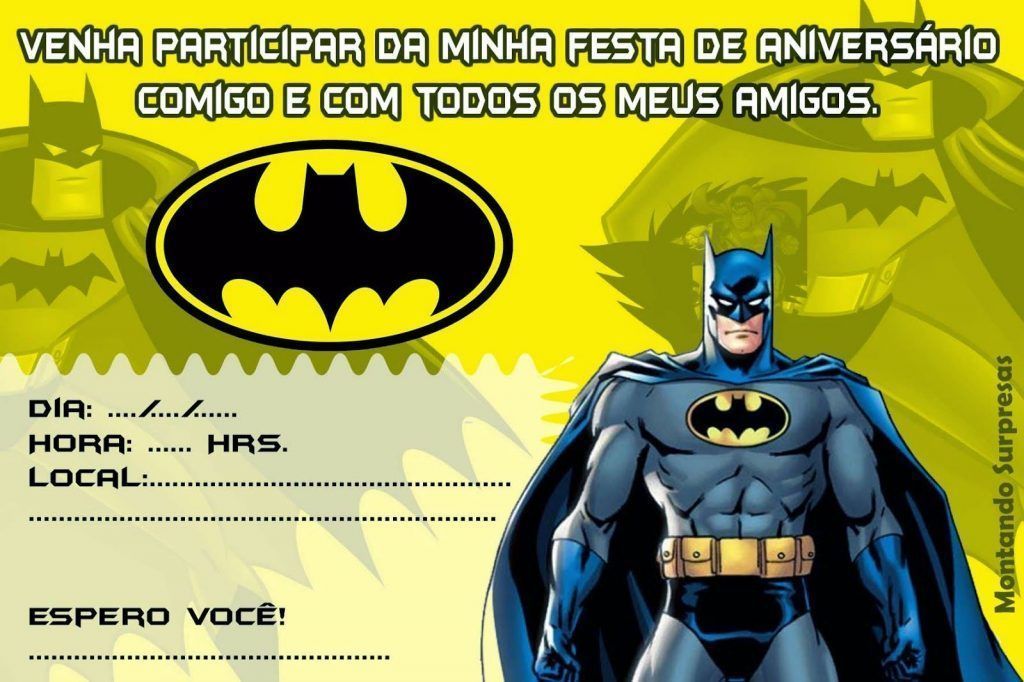 convites do batman para editar