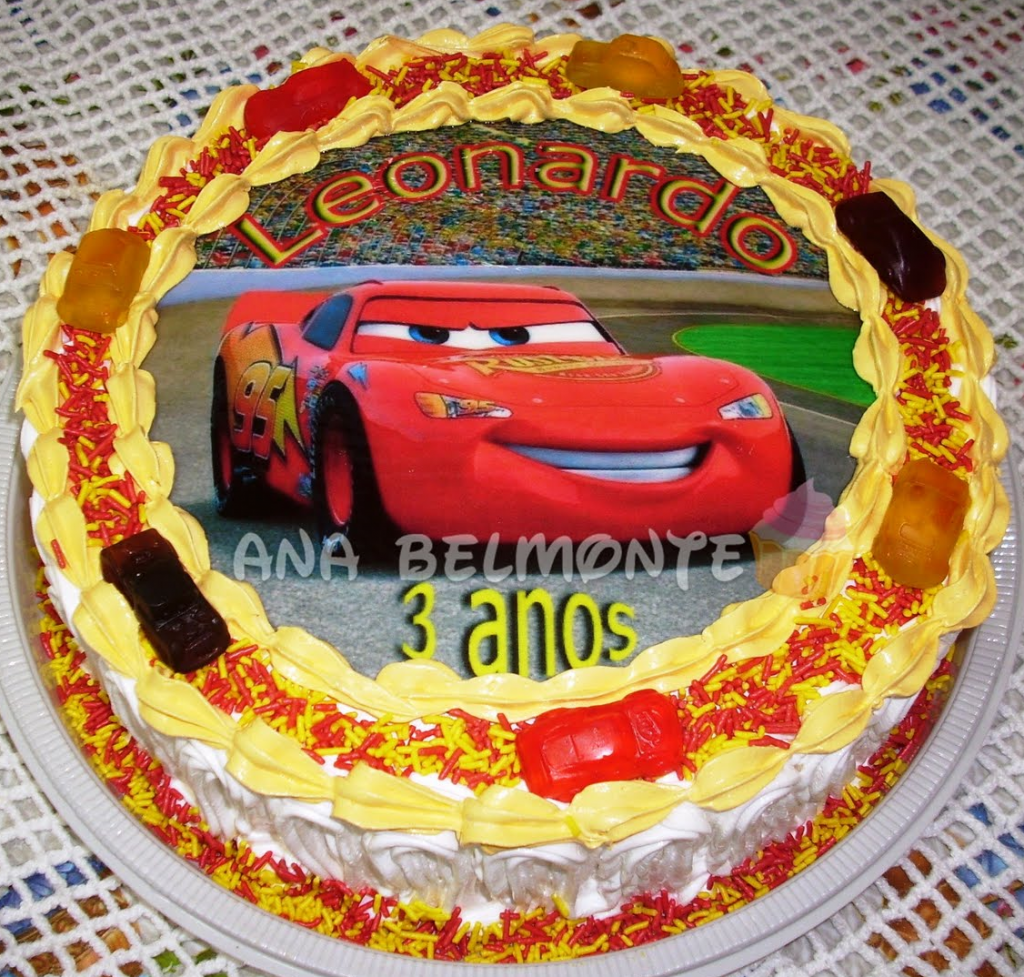 bolo carros redondo