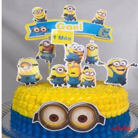 Bolo dos minions com topper