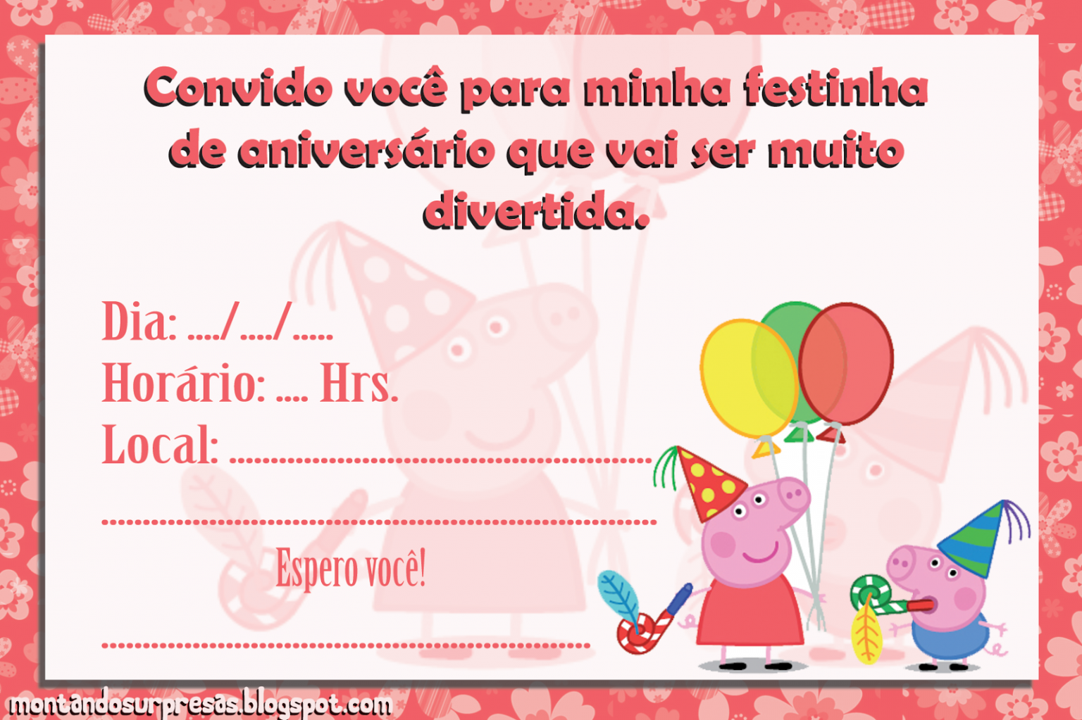 Convite Peppa Pig: 40 ideias para você se inspirar!
