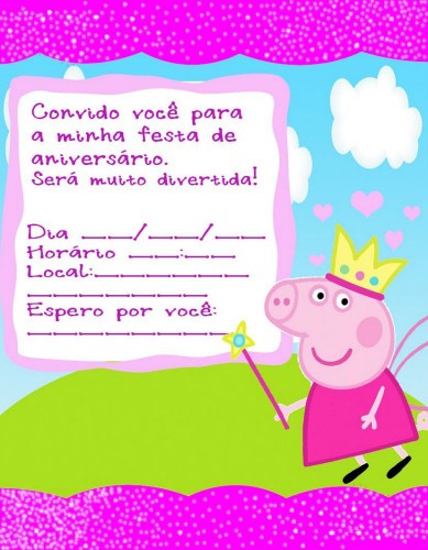 ▷ Convite Digital Casa Peppa Pig, GRÁTIS