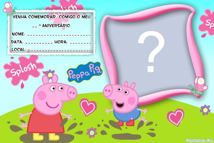 Convite Peppa Pig Princesa para imprimir