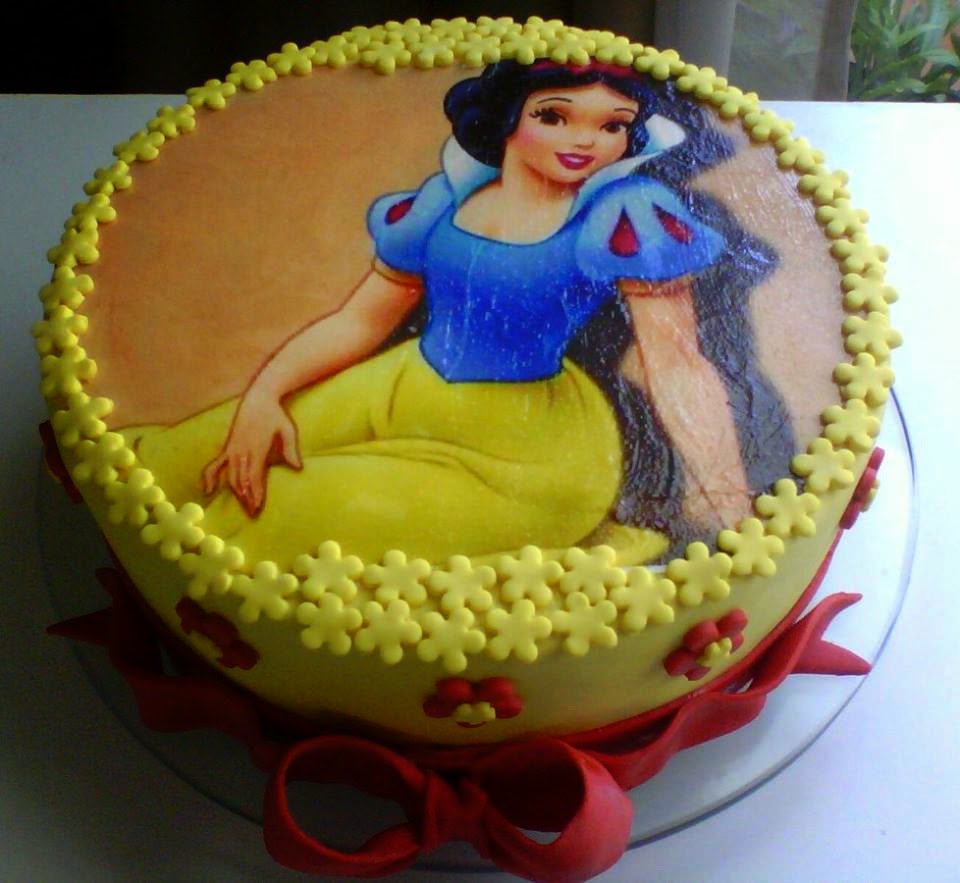 bolo branca de neve papel arroz