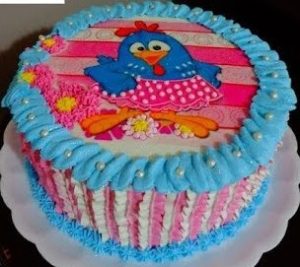 bolo galinha pintadinha rosa e azul