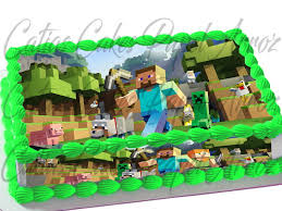 Bolo minecraft papel de arroz