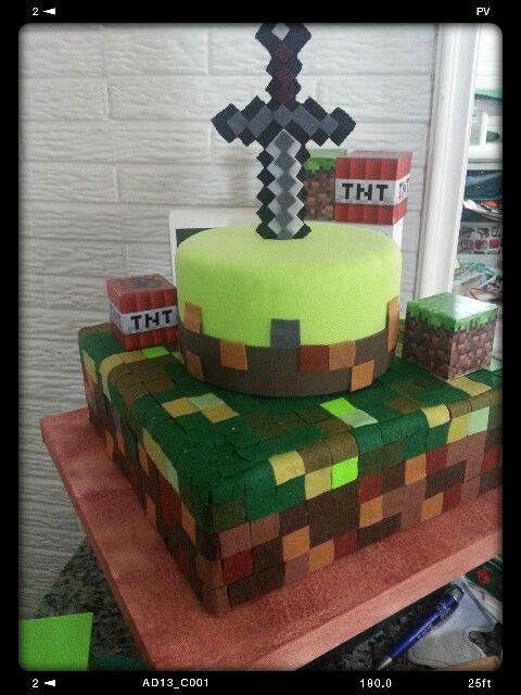 Bolo fake do minecraft