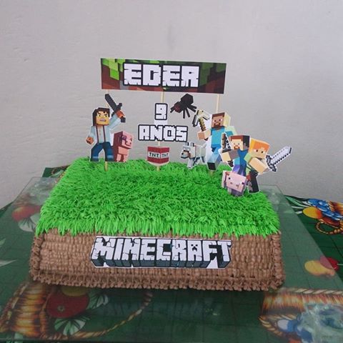 bolo de minecraft quadrado