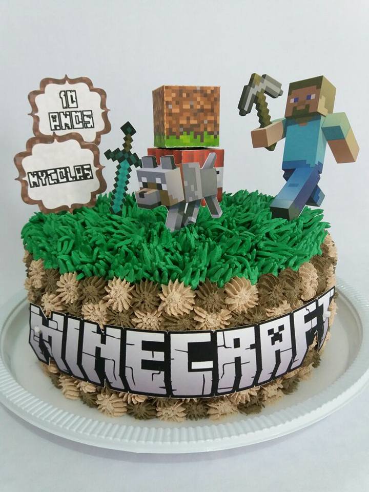 Bolo infantil minecraft 