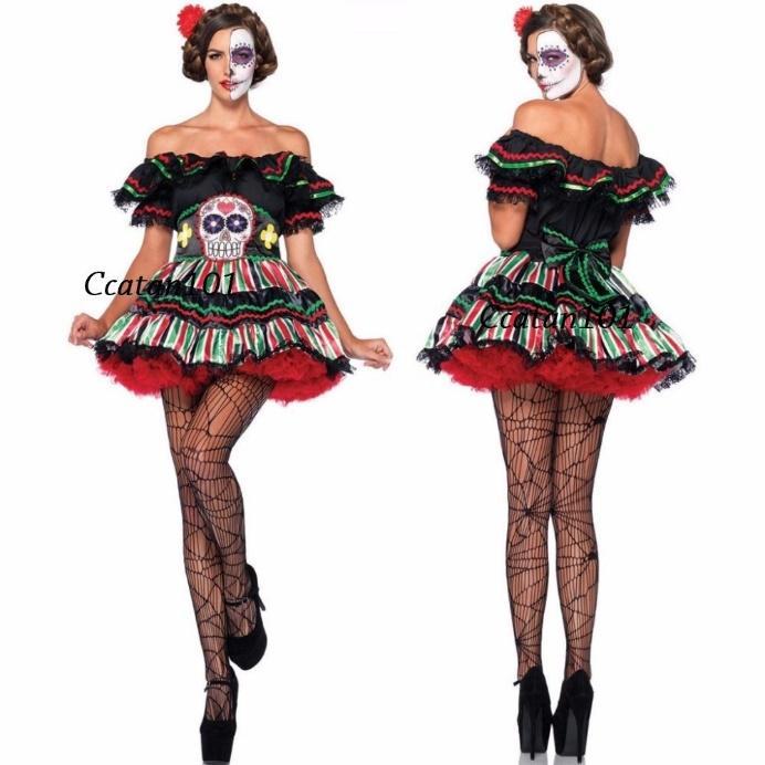 roupa caveira mexicana feminina