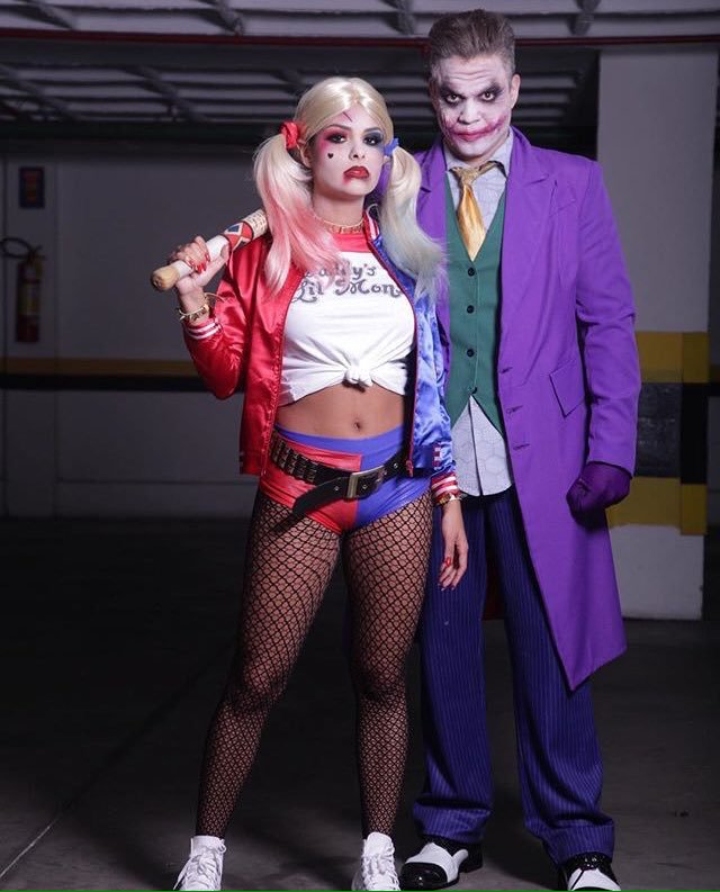 Fantasia Arlequina e Coringa  Fantasia coringa, Fantasias arlequina,  Fantasias engraçadas de casal