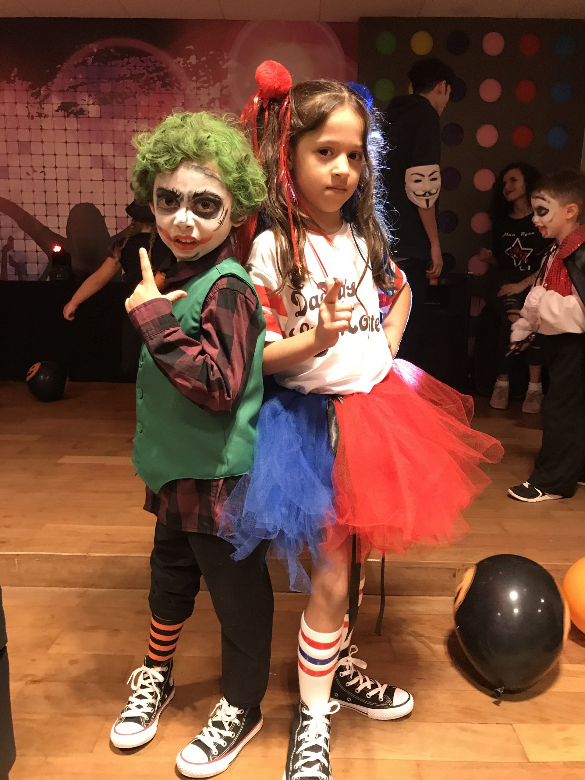 Fantasia Carnaval Arlequina Coringa Tule Feminina Infantil