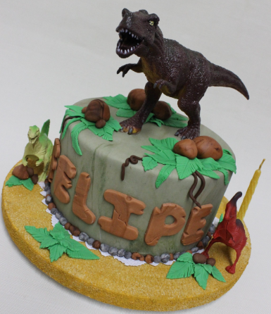 Bolo de dinossauro rex