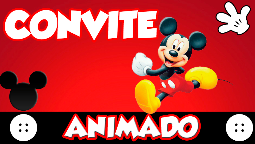 Convite animado do mickey