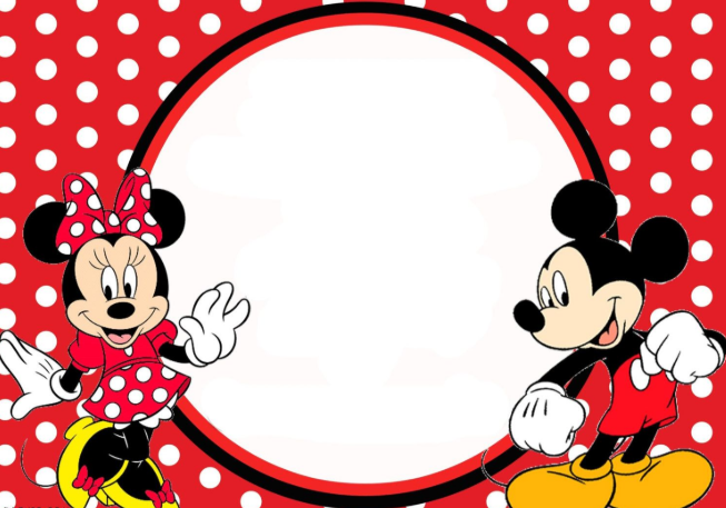 Convite mickey para editar/em branco