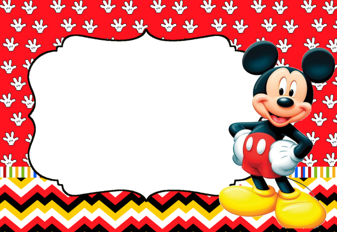 Convite mickey para editar/em branco