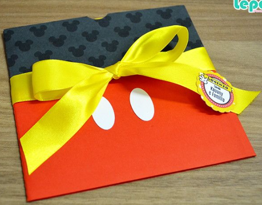 Envelope convite mickey