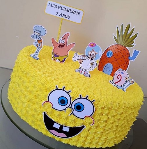 bolo bob esponja chantilly