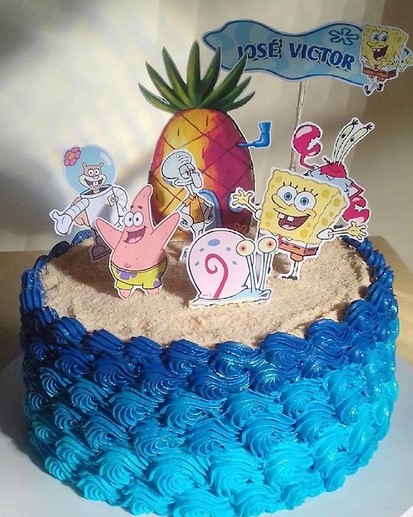 bolo bob esponja chantilly