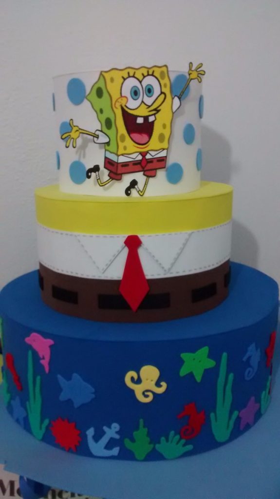 bolo do bob esponja fake