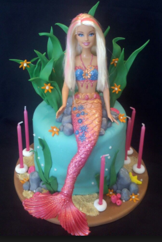 bolo da barbie sereia