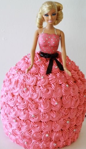 pink barbie cake