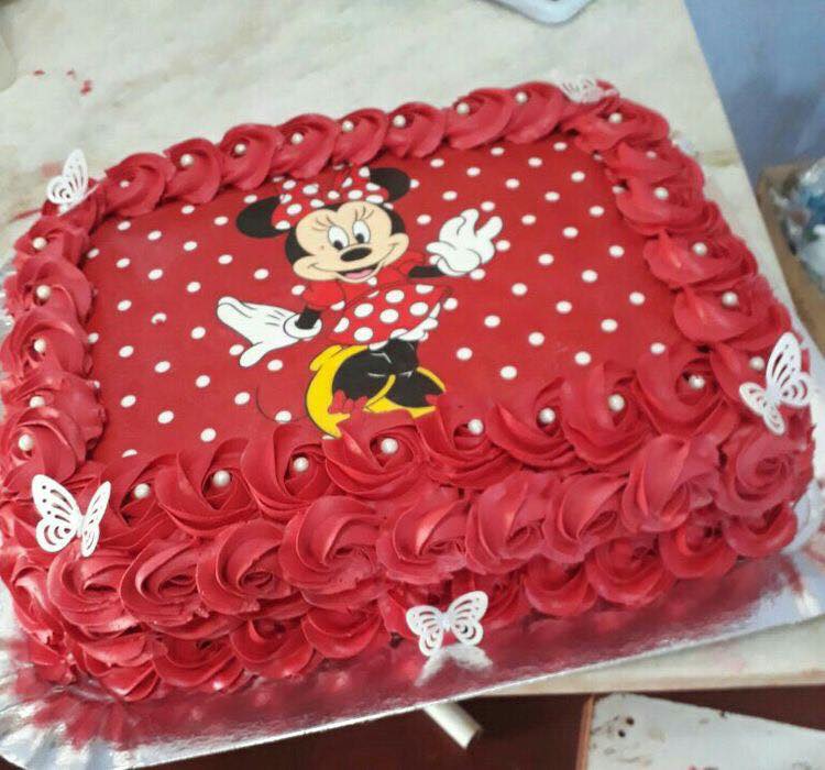 bolo da minnie com papel de arroz