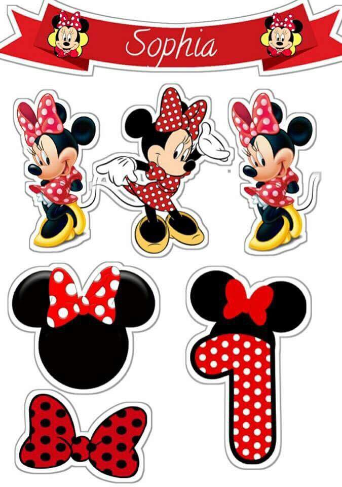 topo de bolo minnie para imprimir