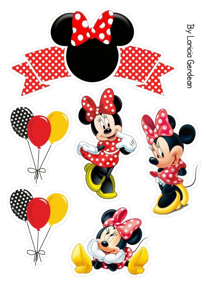 topo de bolo minnie para imprimir