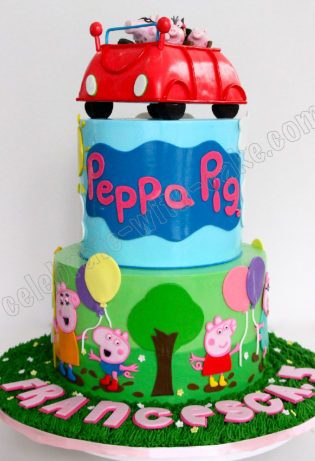 bolo peppa pig 2 andares