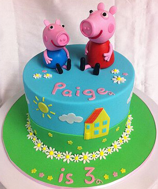 peppa cake and george pig