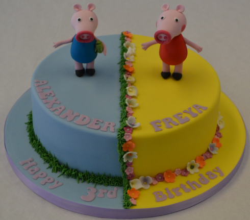 peppa cake and george pig