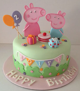 peppa cake and george pig