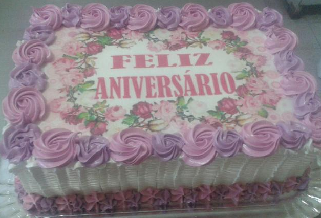 Bolo de 15 anos com papel arroz