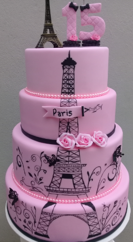 bolo de 15 anos tema paris