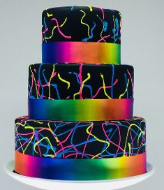 Bolo de 15 anos de neon