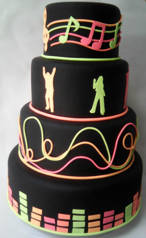 Bolo de 15 anos de neon