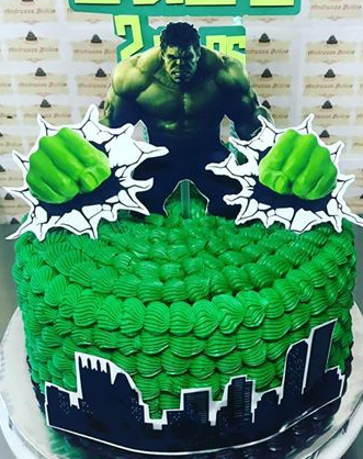 Bolo do hulk do glacê