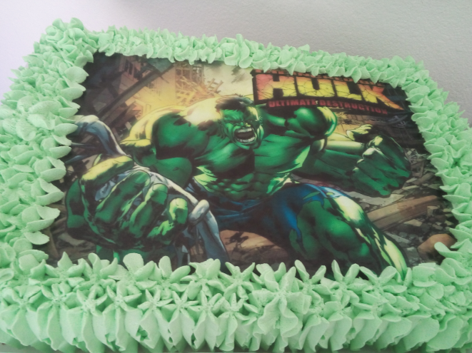 Bolo do hulk papel arroz