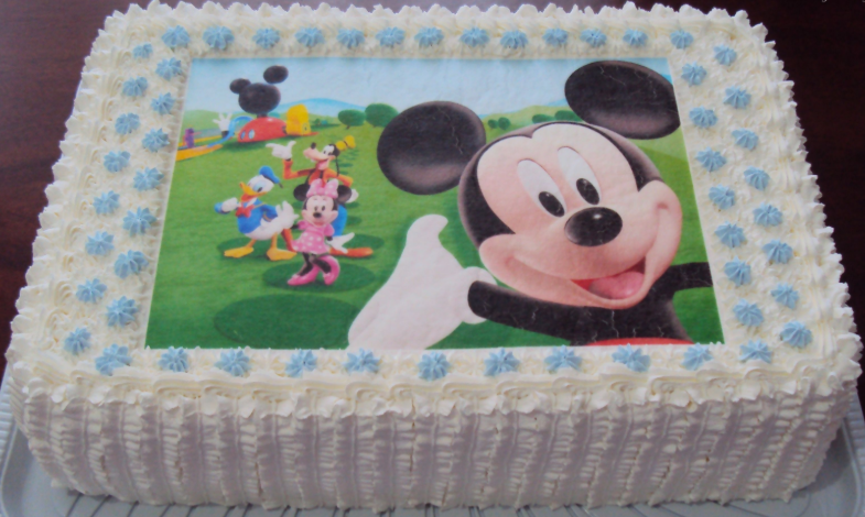 bolo do mickey com papel de arroz