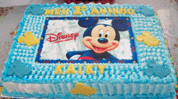 bolo do mickey com papel de arroz