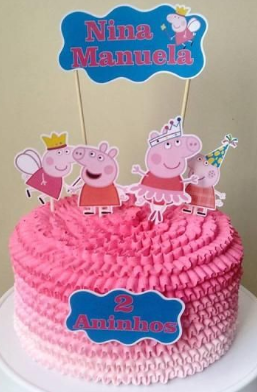 bolo da peppa pig de chantilly