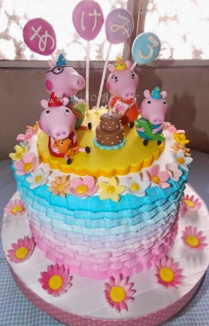 bolo da peppa pig de chantilly