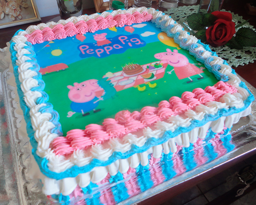 bolo da peppa pig de chantilly