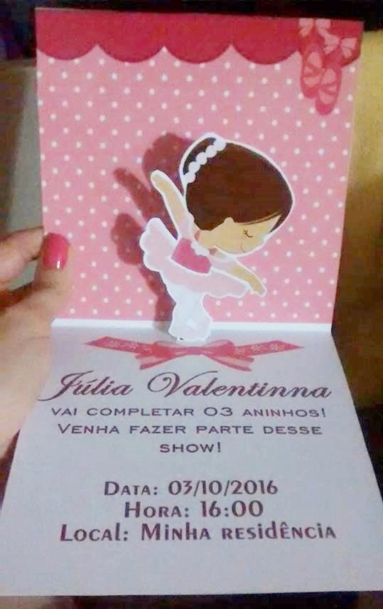 convite de bailarina personalizado