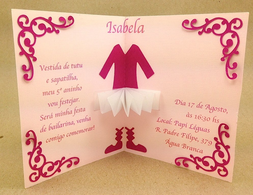 convite de bailarina personalizado