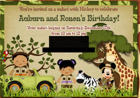 Convite mickey safari