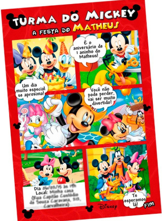 Convite turma do mickey